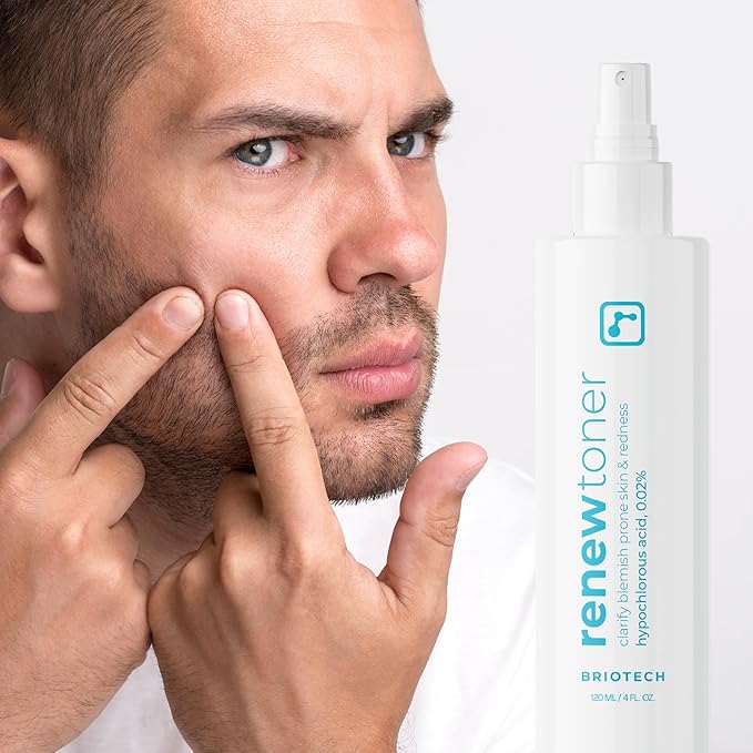 BRIOTECH Renew Toner, Hypochlorous Acid Spray, Minimize Appearance of Blemishes, Soothing Facial Mist for Sensitive Skin, Calm Redness & Bumps, Hypoallergenic & Vegan, 2 fl oz Travel Size (2)