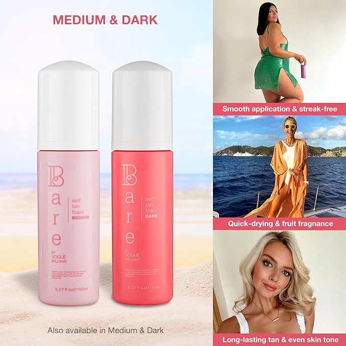Ultra Dark Tan Self-Tanning Foam - Suitable for All Skin Types - Self Tanner for Face & Body - Long-Lasting Fake Tan - 150ML