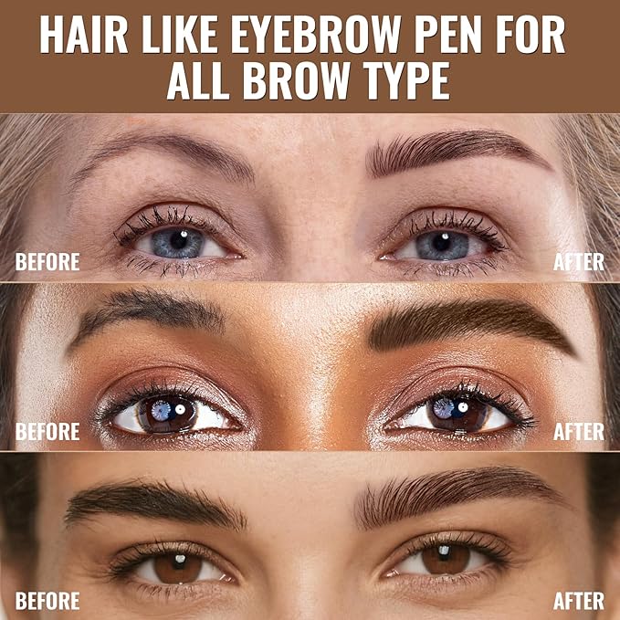 iMethod Eyebrow Pen - Eyebrow Pencil,2-in-1 Eyeliner Dual-Ended Microblading Eyebrow Pencil Long Lasting Waterproof Hair-Like Brow Pencil,with Eyebrow Brush,Eyebrow Pencils for Women,Blonde