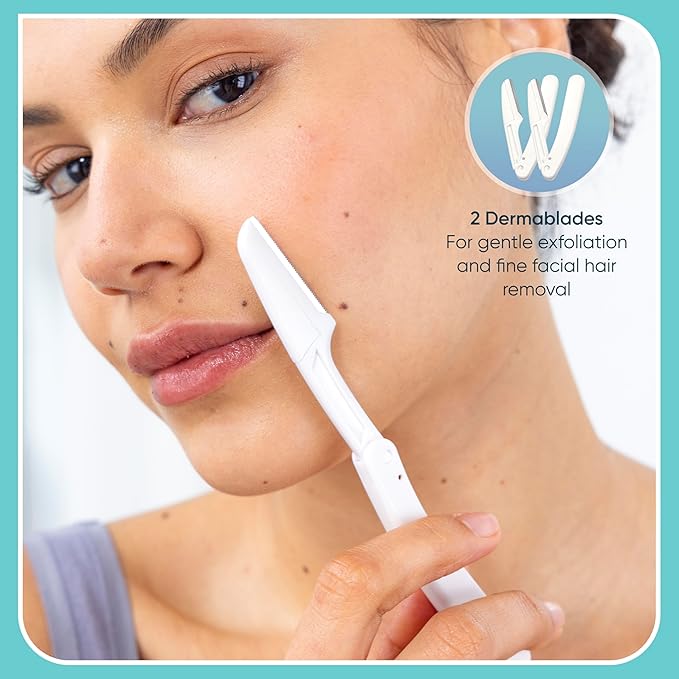 Conair GIRLBOMB All-in-1 Facial Hair Trimmer for Women - 9 Piece Kit with 2 Dermablades - Perfect for Face, Ear/Nose and Eyebrows - Battery-Powered