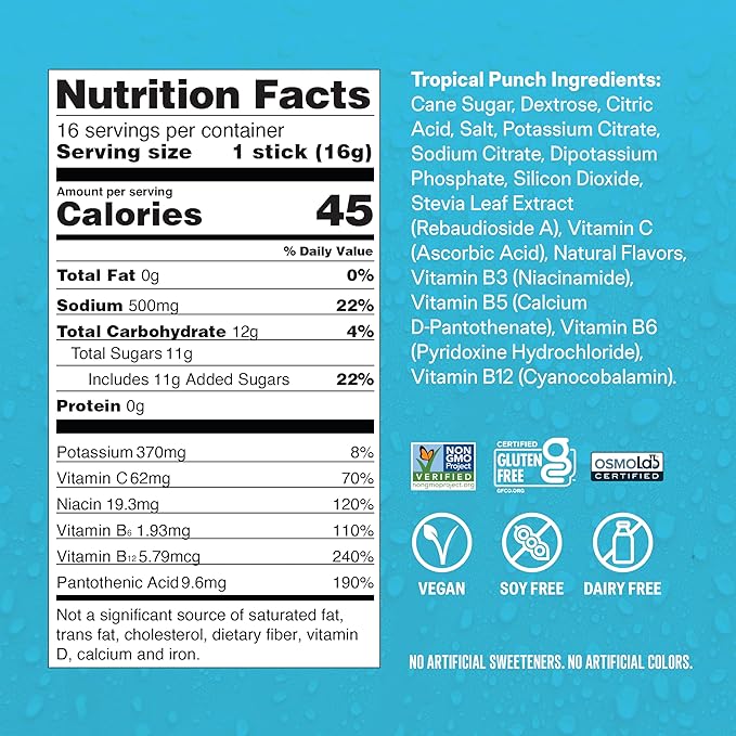 Liquid I.V.® Hydration Multiplier - Tropical Punch | Electrolyte Powder Drink Mix | 1 Pack (16 Servings)