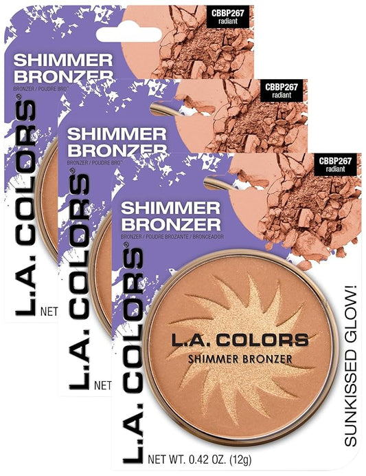 L.A. COLORS Shimmer Bronzer, 1 Ounce (Pack of 3)