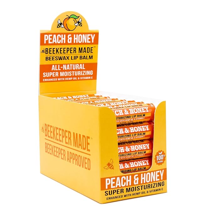 Beeswax Bulk Lip Balm, 40 Count | For Men, Women, and Children. Great for Gifts, Showers, & More (Peach)