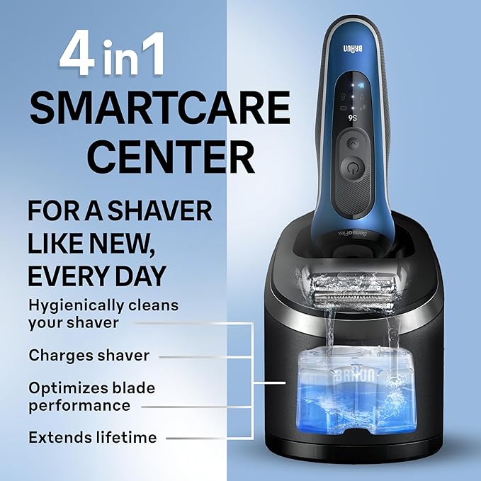 Braun Electric Shaver for Men, Series 6 6177cc, Wet & Dry Shave, Turbo & Gentle Shaving Modes, Foil Shaver, Blue