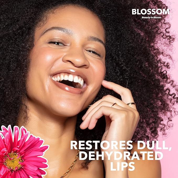 Blossom Moisturizing and Hydrating Shimmer Sparkle Lip Oil with Olive Oil + Grape Seed Oil, Infused with Real Flowers, 6g, Holiday Stocking Stuffer, 2 pack, Coconut/Watermelon