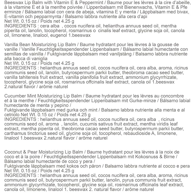 Burt's Bees Holiday Gift, 4 Lip Vanilla,