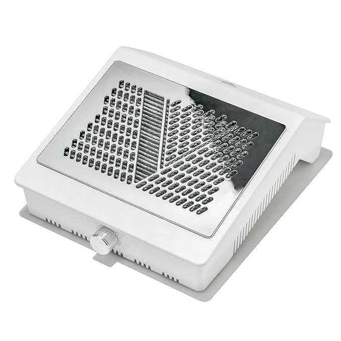 V Beauty Pure Nail Fan Dust Collector - Nail Dust Extractor and Catcher Vacuum, Sleek, Lightweight, and Adjustable Salon Fan with Activated Charcoal Filter, Acetone-Resistant Design