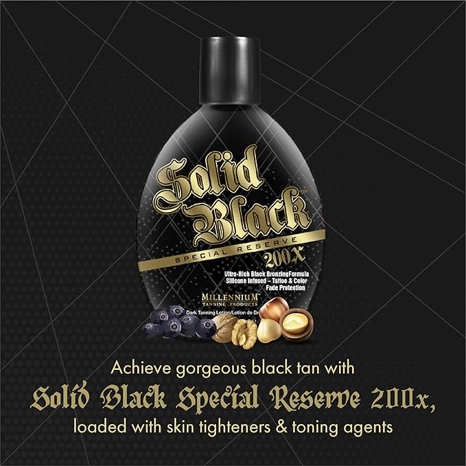 Millennium Tanning Solid Black Special Reserve 200X Tanning Lotion, 13.5 Ounces, 3-pack