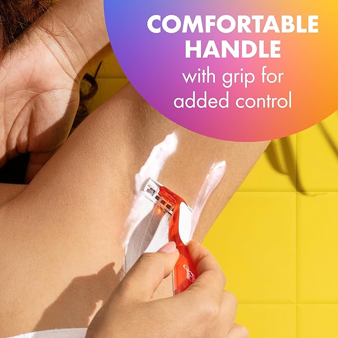 BIC Soleil Smooth Colors Women's Disposable Razors With Aloe Vera and Vitamin E Lubricating Strip for Enhanced Glide, With 3 Blades, 8 Count