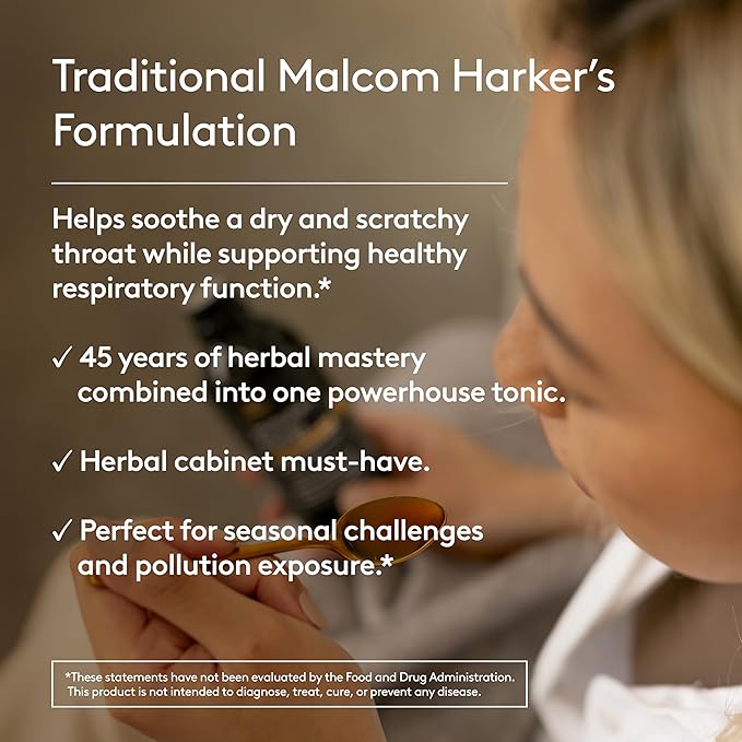 Deep Lung Support Tonic, Traditional Herbal Formula for Respiratory Wellness with Elecampane, White Horehound & Licorice Root, Liquid Absorption, Menthol Flavor, Plant-Based, 7.8 floz