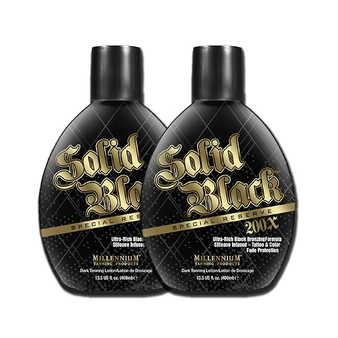 Millennium Tanning Solid Black Special Reserve 200X Tanning Lotion, 13.5 Ounces, 2-pack