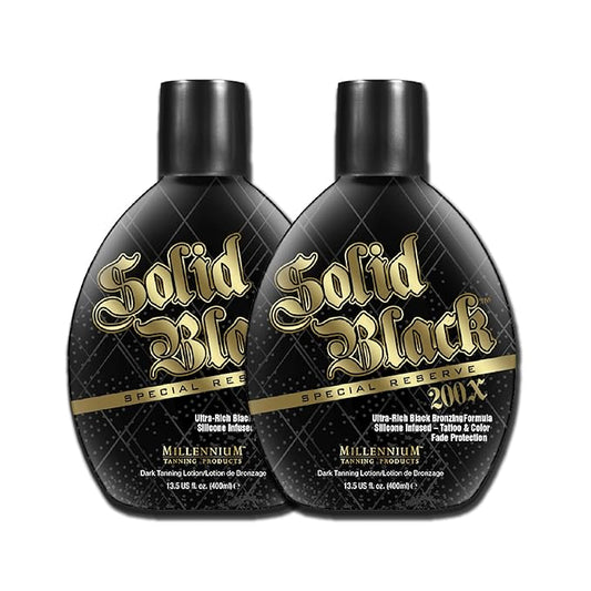 Millennium Tanning Solid Black Special Reserve 200X Tanning Lotion, 13.5 Ounces, 2-pack