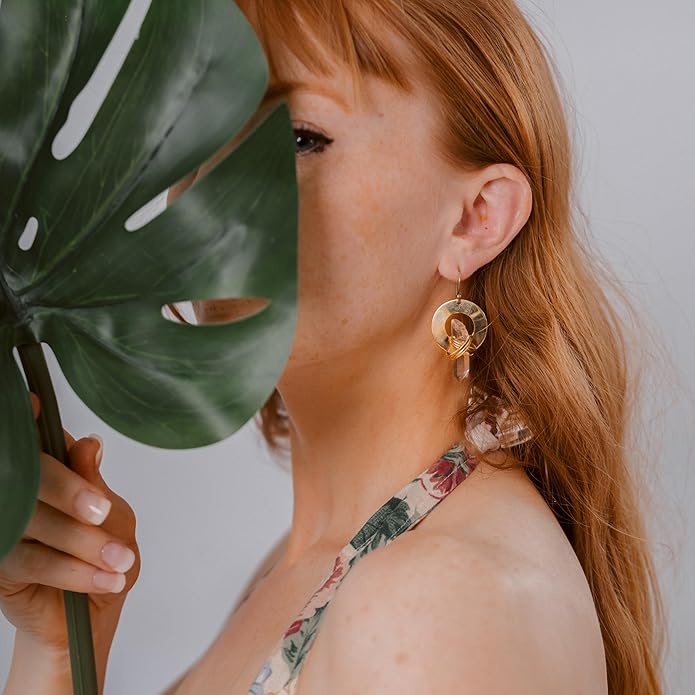 AYANA Healing Crystal Earrings for Women - Handmade Drop Earrings with Ethically Sourced Authentic Gemstones | Birthstone Jewelry for Women Trendy