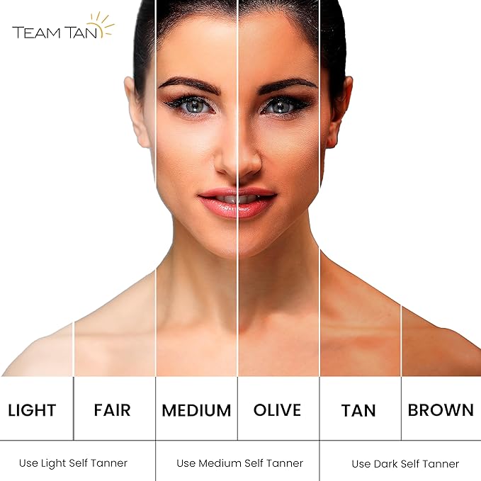 Team Tan Self Tanning Water - Vitamin Infused Self Tanner Mist for Hydrating Face and Body, Sunless Tanning Spray for Fake Tan, No Streaks, Orange Tints or Nasty Smell (Dark)