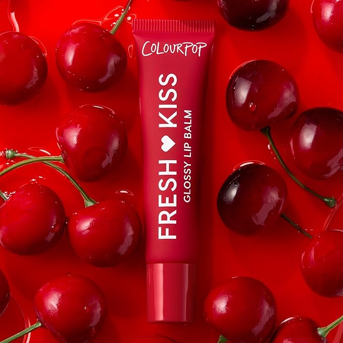 ColourPop Fresh Kiss Glossy Lip Balm - Hydrating Lip Care Enriched with Peptides, Hyaluronic Acid, Shea Butter & Vitamin E for an Ultra-Cushiony Formula - Cherry Glaze (0.49 oz)