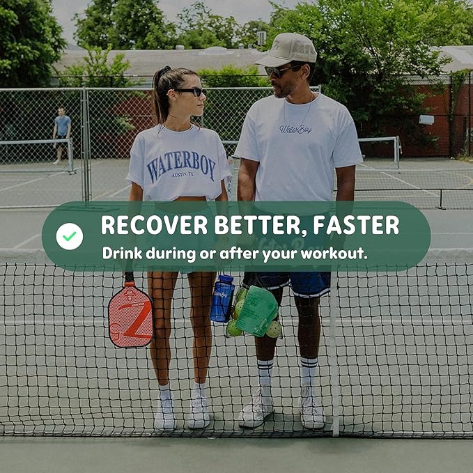 Waterboy Workout Hydration | 2,960mg Sugar Free Electrolyte Powder Packets | L-Glutamine + Vitamins | No Sugar, All Natural, Gluten Free | 15 Drink Stick Mixes (Blue Raspberry)