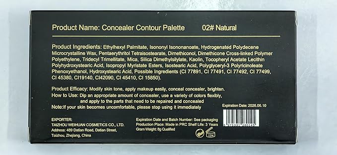 Concealer Contour Palette, Cosmetics Cream Contour and Highlighting Makeup Kit,6 In 1 Contouring Foundation Concealer Palette Conceals Dark Circles,Blemish,Waterproof Long-Lasting-Cruelty Free (#02)