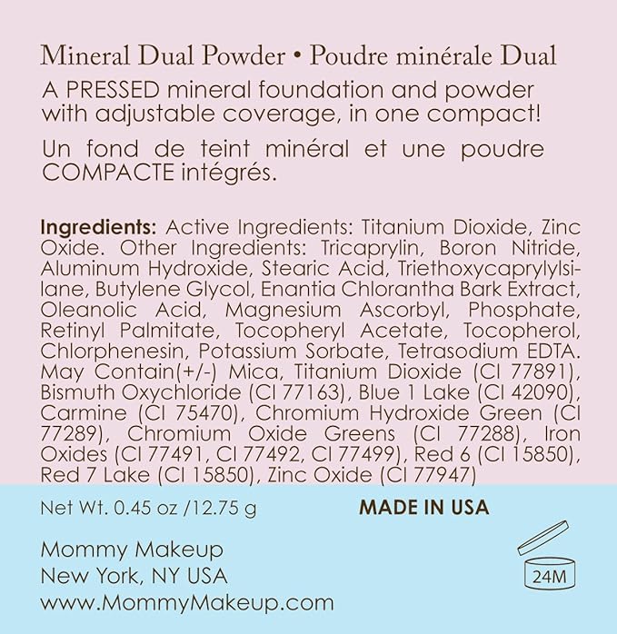 Mineral Dual Powder in Craving (Medium/Dark) | 4-in-1 Pressed Mineral Foundation with SPF 15 for Flawless Glow & Soft Looking Skin | Oil Free, Talc Free, Gluten Free | 0.45 Oz | by Mommy Makeup