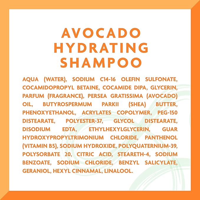 Cantu Avocado Hydrating Sulfate-free Shampoo with Pure Shea Butter, 13.5 oz (Pack of 2)