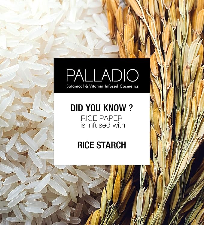 Palladio Rice Paper Facial Tissues for Oily Skin, Face Blotting Sheets Made from Natural Rice, Oil Absorbing Paper with Rice Powder, 2 Sided, Instant Results, Translucent, 40 Count, Pack of 6