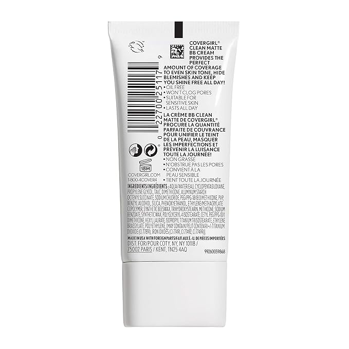 COVERGIRL Clean Matte BB Cream For Light & Oil-Free, 2-Pack