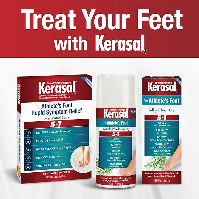 Kerasal Athlete's Medicated Foot Soak, Bath for 5-in-1 Rapid Symptom Relief, 12 Count, (Pack of 1)