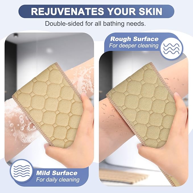 Exfoliating back scrubber with handles,