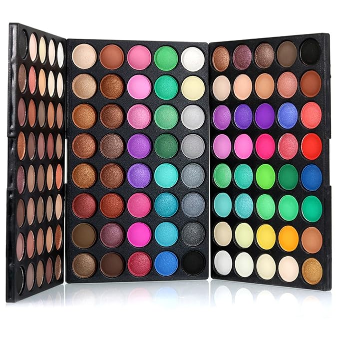 120 Colors Long Lasting Waterproof Highly Pigments Shiny Shimmers Glitter Eyeshadow Palette All in One Makeup Kits for Women Girls Holiday Make-up Gift Sets Xmas Essential Makeup Palette