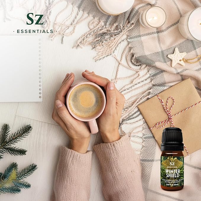 Winter Shield Essential Oil Blend for Diffuser and Humidifier - Extra Strength Protective Seasonal Defense - 100% Pure, Natural & Undiluted - Therapeutic Grade & Vegan - 0.17 oz (5ml)