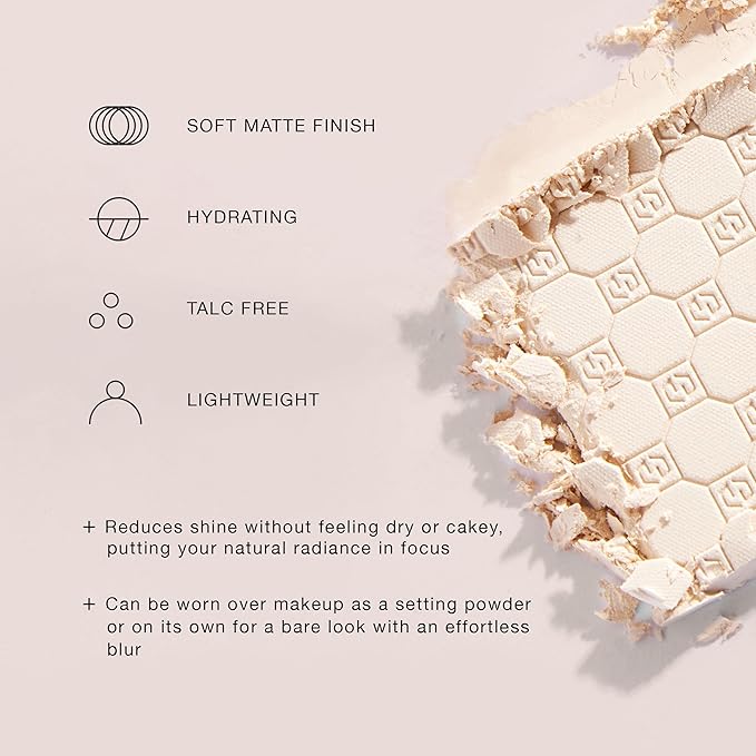 Jouer Soft Focus Hydrate & Setting Powder - Pressed Powder with Matte Finish - Blurring Powder for Fine Lines and Pores - Set Face Makeup Foundation or Concealer - Tan