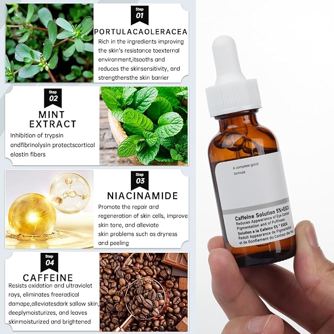 Caffeine eye serum for reducing