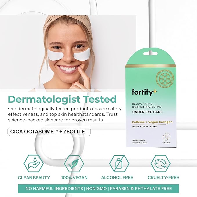 Under Eye Patches For Puffy Eyes and Dark Circles - Caffeine, Collagen & Zeolite - 3-in-1: Detox, Treat, Boost - Dermatologist Tested, Anti-Aging, Anti wrinkle Patches- 5 Pairs