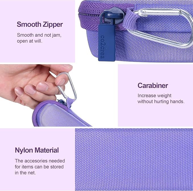 co2CREA Hard Case and Replacement Head Compatible with Finishing Touch Flawless Facial Hair Remover Electric Face Razor for Women (Lavender Case + Replacement Head)