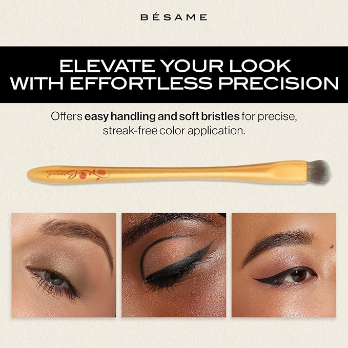 BESAME 3 Eyeshadow Duo & Shadow Brush Set – Socialite Brown, Pistachio, Plum Dandy – Ultra-Blendable Matte & Shimmer with Cruelty-Free Shadow Brush