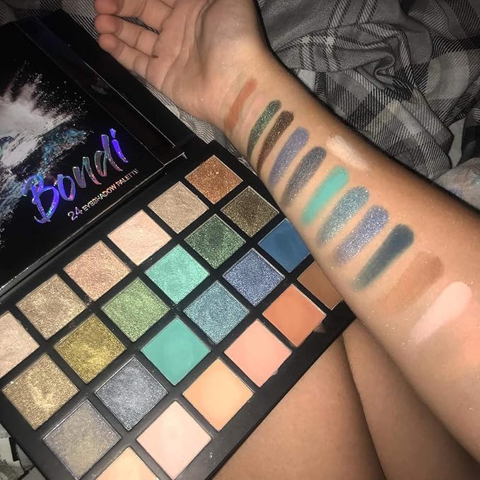 24 Shades Eyeshadow Palette -Festive Luxury Vibrant Bold Full-Color Pigment Long Lasting Matte Shimmer Eye shadow Palette (Bondi)