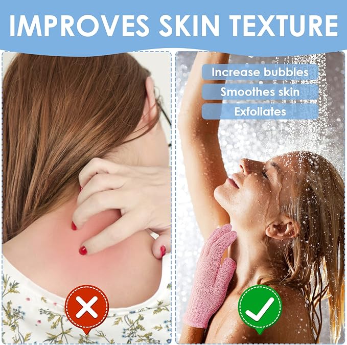 Molain 3 pairs exfoliating gloves