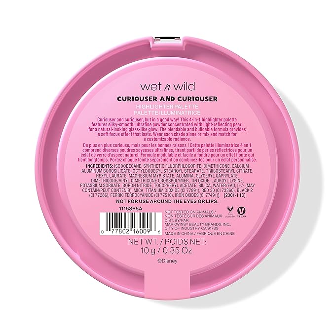 wet n wild Curiouser And Curiouser Highlighter Palette Alice In Wonderland Collection