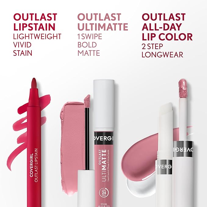 COVERGIRL Outlast All-Day Lip Color With Topcoat, Always Rosy