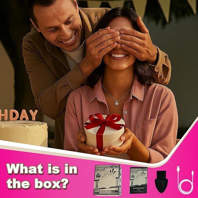 Facial Hair Removal for Women, 3D Floating Blade Rotary Razor, Wet/Dry Electric Shaver, Portable & USB Rechargeable Epilator Hair Remover for Face, Upper Lip, Chin, Arms & Legs (Black)