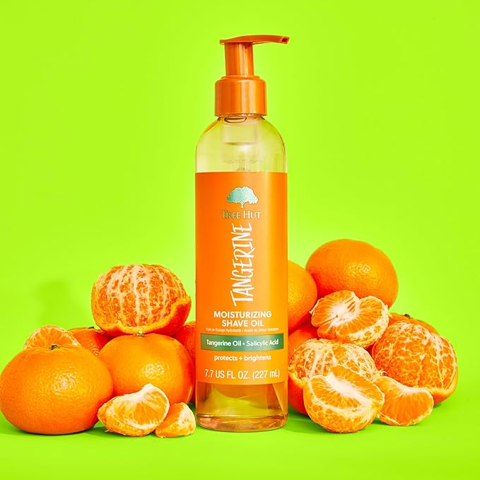Tree Hut Bare Tangerine Moisturizing & Hydrating Bare Shave Oil | Made with Soothing Jojoba Oil | Gel-to-Oil Formula Helps Prevent Razor Bumps, Ingrown Hairs, & Skin Irritation | 7.7 fl oz.
