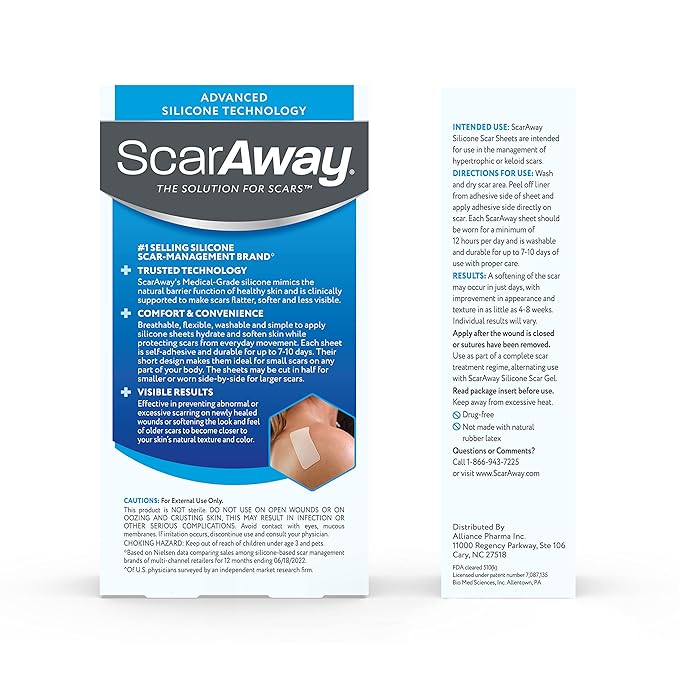 ScarAway Advanced Skincare Silicone Scar Sheets,