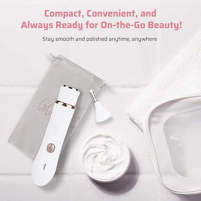 4-in-1 Facial Hair Removal for Women, Electric Painless Shaver, USB Rechargeable, Lip Chin Cheek Trimmer