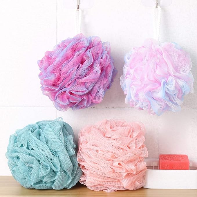 Btyms 4 pieces shower loofahs