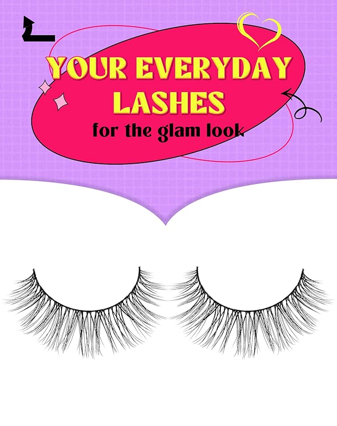 Onlyall Lashes Mink False Eyelashes Natural Wispy Lashes Soft Faux Mink Lashes Fluffy False Lashes DK72