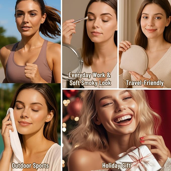 2PCS 6 Colors Mini Naked Eyeshadow Palette Makeup with Brush Set Neutral Nude Eye Shadow Pink & Brown Matte Shimmer Make Up Pallet with Mirror Highly Pigmented Travel Size Gift Kit