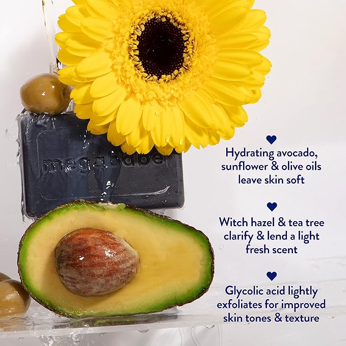 Megababe Underarm Bar Soap - Space Bar | With Detoxifying Charcoal for Odor Control | 4.5 oz - 3 Pack