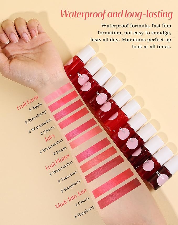 Lip Tint Stain Set, Lip Stain Long Lasting Lightweight Waterproof, Transfer-Proof, Non-sticky, Lip Makeup Matte Finish