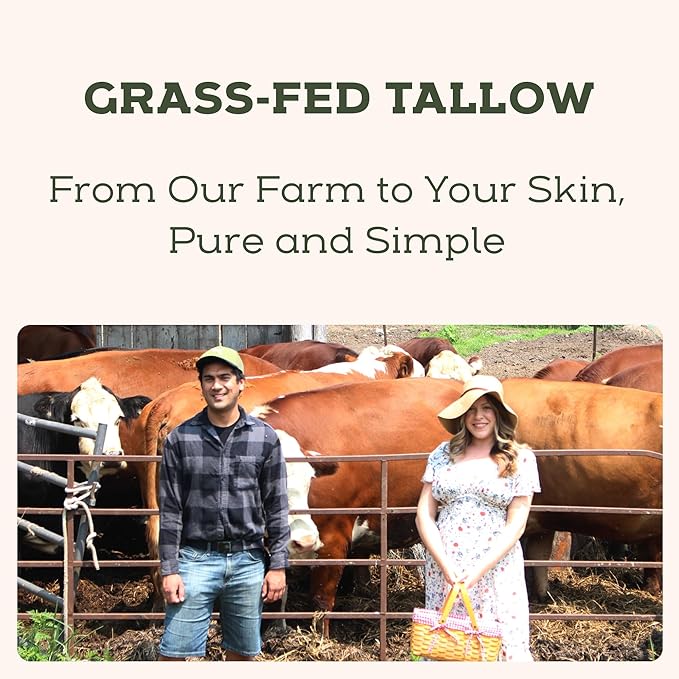 Beef Tallow for Skin - Beef Tallow For Face - Tallow Face Moisturizer - Beef Tallow Moisturizer - Tallow Balm - Grass Fed Beef Tallow For Skin - Tallow Face Cream Lotion (5.0, Herbal-Rose)