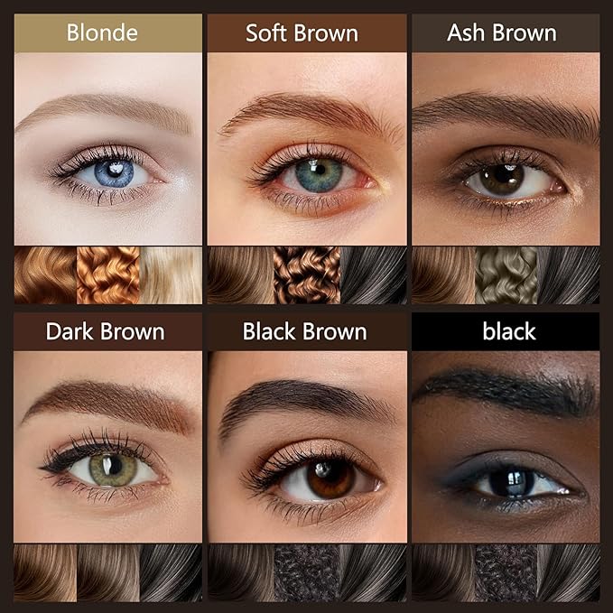 Eyebrow Pen, Soleira Waterproof Eyebrow Pencil with 4 Tip Microblading Eyebrow Pen and Dual-ended Eyebrow Brush, for Natural-Looking Brows, Long-Lasting, Dark Brown