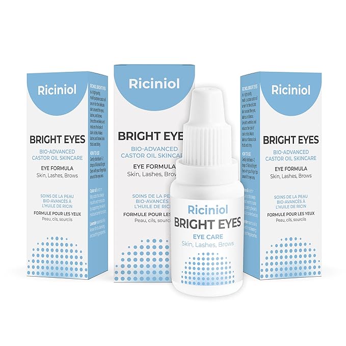 Bright Eyes - Under Eye, Puffy Eyes, and Dark Circle Treatment, Bio-Adnvanced Castor Oil Skin Care Around the Eyes, Enriched with Vitamins C, E and Lavender Essential Oil, 15ml (Pack of 3)